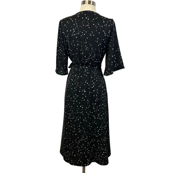 Disturbia Celestial Midi Kimono Dress Black & White constellation print  US 6 - Picture 9 of 12